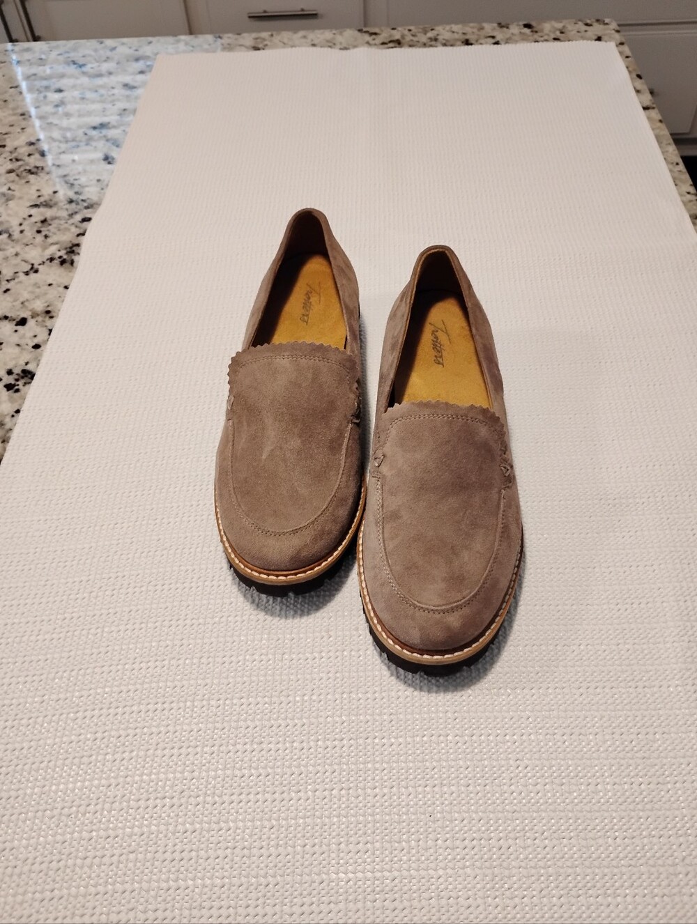 Trotters Fayth Suede Slip-On Loafers in Taupe